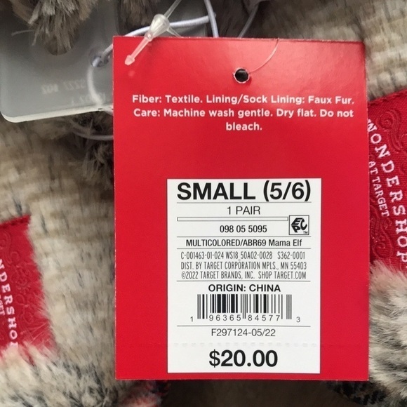 NWT mama elf cozy slippers small 5-6 gift idea - Picture 4 of 6